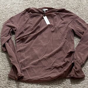 Banana Republic Mauve Long Sleeve Sheer Top